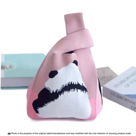 Cute Panda Pattern Crochet/Knitted Handbag Wrist Bag New in Original Packaging - Picture 2 of 12